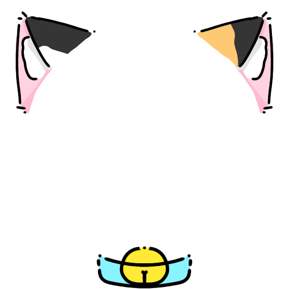 cyan collar calico cat ears Decoration